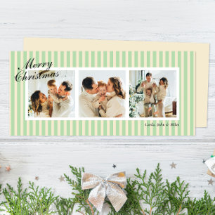 Carte Menthe verte et crème Chic Bandes verticales 3 Pho