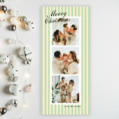 Carte Menthe verte et crème Chic Bandes verticales 3 Pho