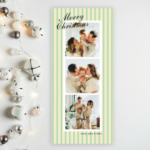 Carte Menthe verte et crème Chic Bandes verticales 3 Pho