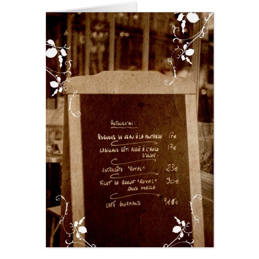 Carte Menu (Devant)