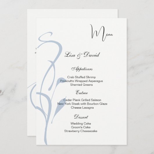 Carte Menu (Devant / Derrière)