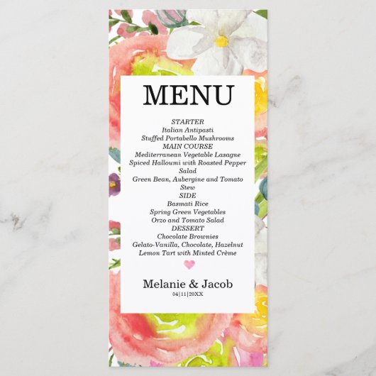 Carte menu à plat à ressort (Devant)