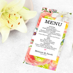 Carte menu à plat à ressort