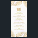 Carte menu Aiguilles de pin d'or Faux<br><div class="desc">Carte de menu moderne et élégante avec des aiguilles de pin en feuille d'or imitation typographie simple. Cette carte de menu festive conviendra parfaitement aux événements de vacances comme les mariages de vacances.</div>