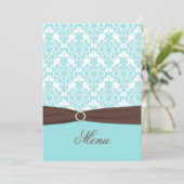 Carte menu Aqua Blue, Brown, blanc Damas (Debout devant)