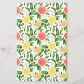 Carte menu Aquarelle Pamplemousse et Oranges Citru (Dos)