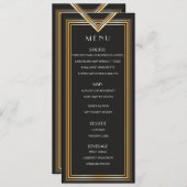 Carte menu Art déco années 20 | Gatsby parti inspi (Devant / Derrière)