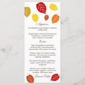 Carte Menu AutomAutomne Feuille (Dos)