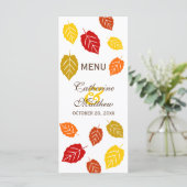 Carte Menu AutomAutomne Feuille (Debout devant)