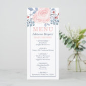 Carte Menu baby shower, Bleu, Rose (Debout devant)