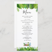 Carte menu Baby shower Dinosaur (Devant / Derrière)
