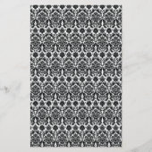 Carte menu Berry Purple, Black, White Damask (Dos)