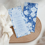 Carte menu Blue White Chinoiserie Floral Porcelain<br><div class="desc">Ces belles cartes de menu ajouteront une touche parfaite à votre mariage / occasion spéciale. L'élégant design présente d'élégantes chinoiseries bleues et blanches,  des fleurs botaniques et des oiseaux,  accompagnées d'une typographie moderne.</div>