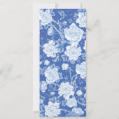 Carte menu Blue White Chinoiserie Floral Porcelain (Dos)