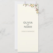 Carte Menú boda flores tropicales bohemio clásico (Dos)