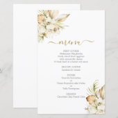 Carte menu Boho Desert (Devant / Derrière)