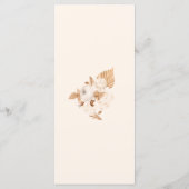 Carte menu Boho Terracotta Floral Mariage (Dos)