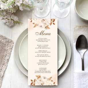 Carte menu Boho Terracotta Floral Mariage