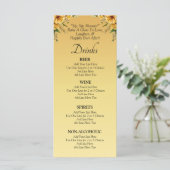 Carte Menu Boissons - Jeu de Mariages de fleurs d' (Debout devant)