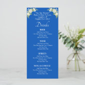 Carte Menu Boissons - Roses Bleues et Blanches Cob (Debout devant)