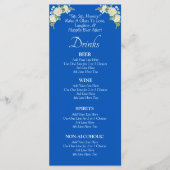 Carte Menu Boissons - Roses Bleues et Blanches Cob (Devant)