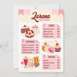 Carte menu boulangerie