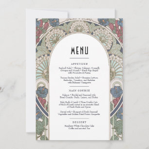 Carte Menu Burgundy Art Nouveau Mucha