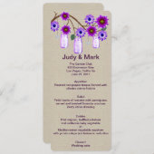 Carte menu Burlap Rustique Purple Mason Jars (Devant / Derrière)