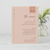 Carte Menu Chic Minimal Rouille Rose Peach Typogra (Debout devant)