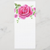 Carte Menu Chic Rose Floral Shabby (Dos)