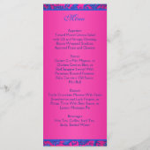 Carte menu Cobalt et Fuchsia Damask (Dos)