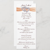 Carte Menu Coeurs Tangerine Personnalisés (Devant / Derrière)