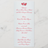 Carte menu Coral Rose and Grey Floral Hearts (Dos)