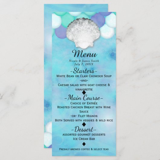 Carte menu d'anniversaire de fête d'anniversaire d (Devant / Derrière)