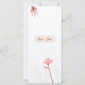 Carte Menú de boda rosa y beige flores silvestres (Dos)