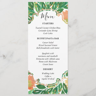 Carte menu de peinture aquarelle Fleurs magnifique