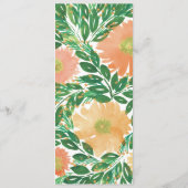 Carte menu de peinture aquarelle Fleurs magnifique (Dos)