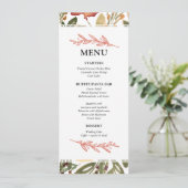 Carte menu de peinture en fleurs botaniques (Debout devant)