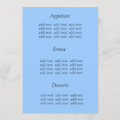 Carte menu dîner, fleur marguerite (Dos)