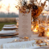 Carte Menu Dîner Thanksgiving Florals Muet