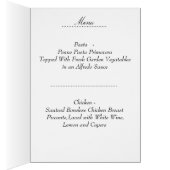 Carte Menu Dîner Turquoise Blue Gold Noir (Intérieur (Droit))