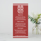 Carte Menu Double Happy Mariage chinois (Debout devant)