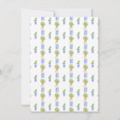 Carte Menu du déjeuner de la Chinoiserie Blanc Ble (Dos)