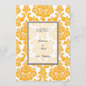 carte menu du dîner, damas (Devant)