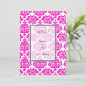 carte menu du dîner, damas (Debout devant)