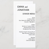 Carte Menu du dîner de mariage (Devant / Derrière)