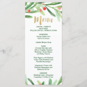 Carte menu du dîner de Noël Holly Wreath (Devant)