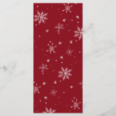 Carte menu du dîner de Noël Red Snowflop (Dos)