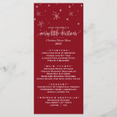 Carte menu du dîner de Noël Red Snowflop (Devant)