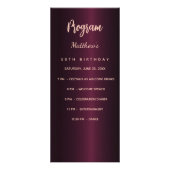 Carte menu du dîner du programme d'anniversaire de (Devant)